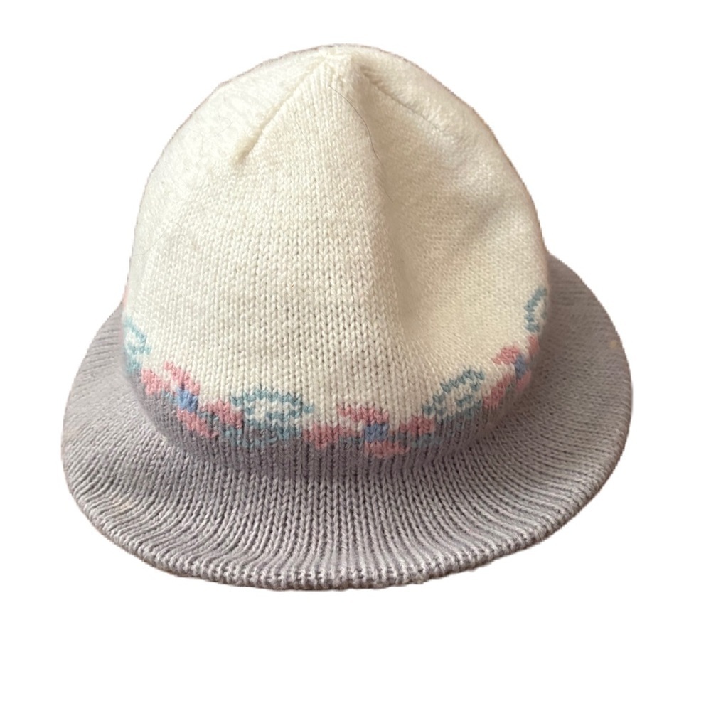 Women's AU COURANT Fedora Wool Knit Cap Bucket Trilby Bowler Hat Union Made